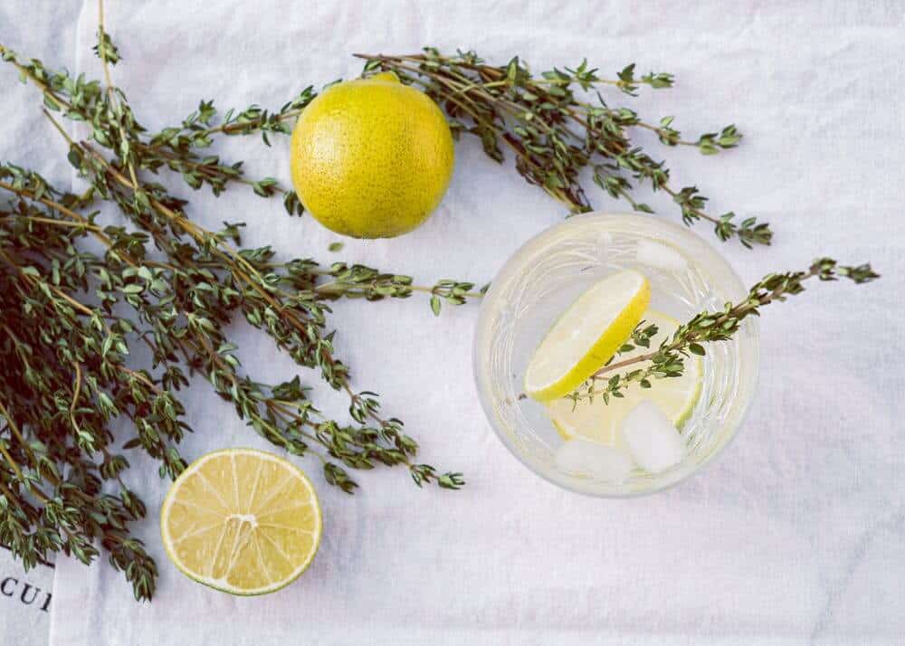 Fresh thyme lemonade with citrus