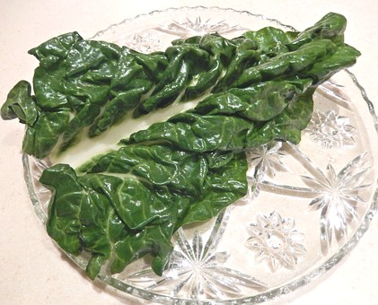 Swiss chard in a plate