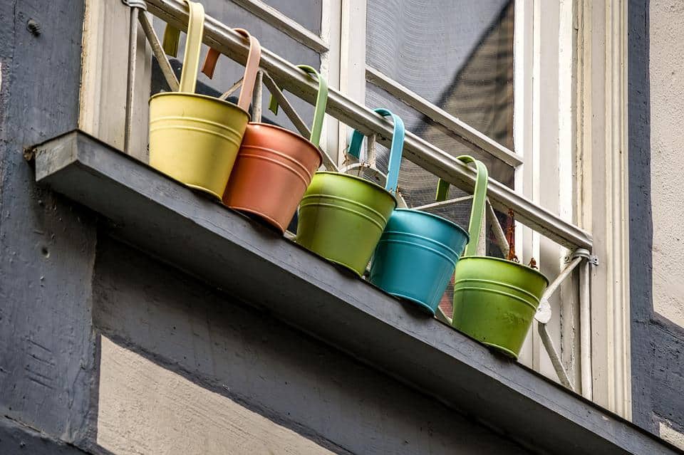 Multicolored flower pots